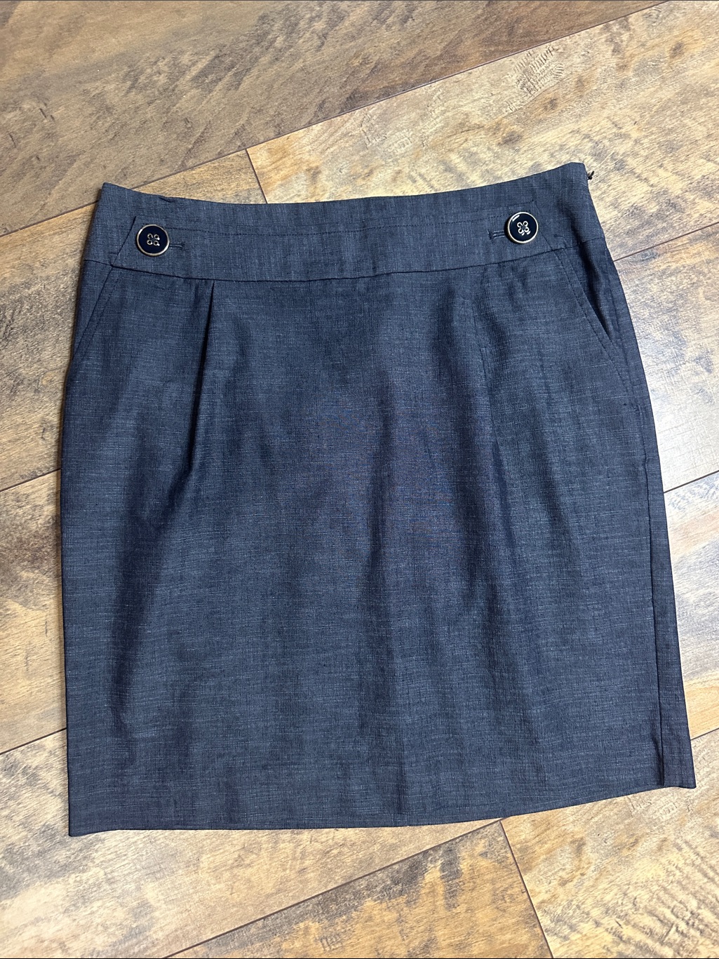Loft Classic Dark Blue Pencil Skirt, Size 8, Euc